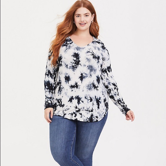 Torrid 2 Hooded Tee Tye Dye long sleeve